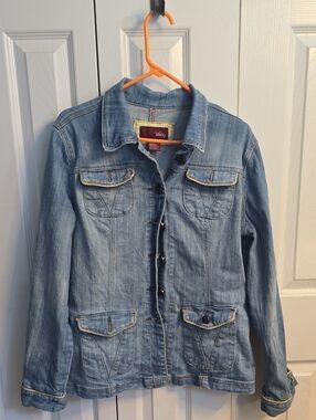 Worthington Light Blue Denim Jacket with Button Front